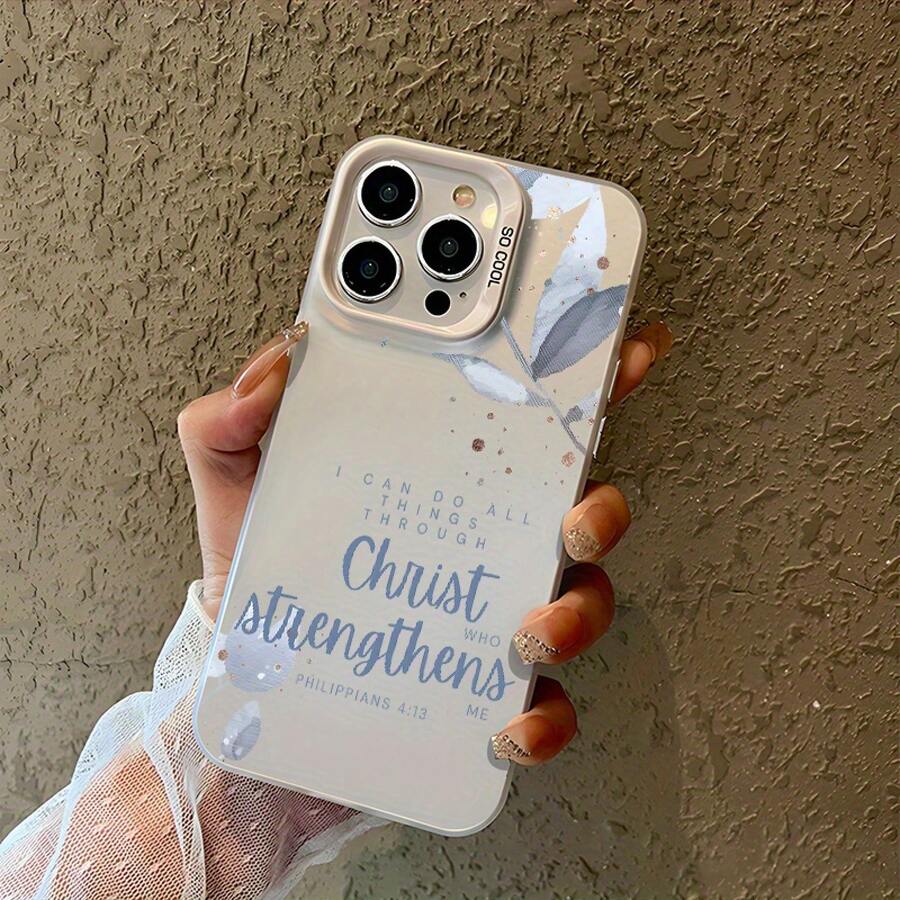 Funda para Teléfono: Funda Protectora con Citas Inspiradoras Cristianas para iPhone 16, 11, 15, 14, 13 y 12 Pro Max Plus, Regalo de Cumpleaños Perfecto para Hombres y Mujeres - Colores mixtos - Ver 1