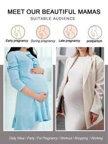 Women's Maternity Solid Leggings - Slim Fit Medium Stretchy High-Waisted Yoga & Sports Pants - 紫紅色 - 查看 7