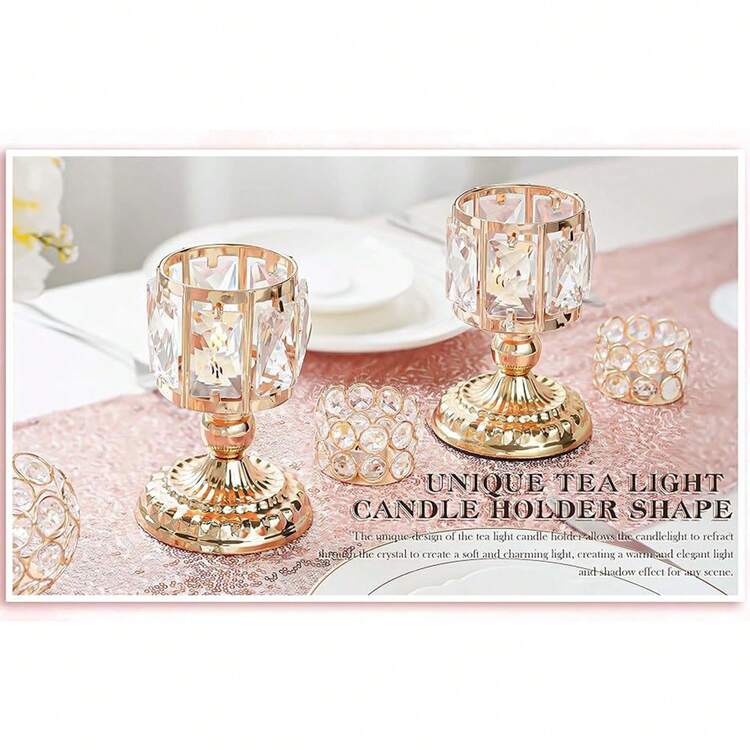 Household Candlestick, Candle Crystal Cup, Candle Container, Candlestick Container Decoration - Yellow - View 4