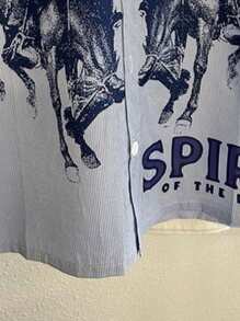 Plus Size Men's Summer New Short Sleeve Polo Shirt, Floral Print, Plus Size Stylish Fashion - Blue - View 5