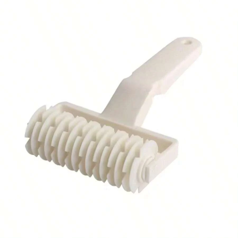1PC High Quality Pie Pizza Cutter Pastry Bakeware Embossing Dough Roller Lattice Cake Tools Plastic Baking Tool - 白色 - 查看 1
