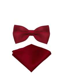 Boys' Pre-Tied Bow Tie And Pocket Square Set - Adjustable Neckwear For Formal Occasions