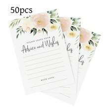 50 张婚礼派对桌感谢卡、桌面装饰、招待会、新娘送礼会感谢卡、明信片、婚礼仪式、派对、庆典或特别活动卡片、圣诞节