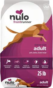 Nulo Frontrunner Ancient Grains High-Protein Dog Food, Beef, Barley, &Amp; Lamb Recipe- Natural Dry Dog Food With Probiotics, Grain-Inclusive Kibble For Adult Dogs, 25 Lb Bag - Pork Barley Beef - 查看 1