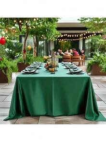 1 khăn trải bàn bằng vải satin, 145*180cm/145*260cm, màu xanh lá cây xô thơm/xanh lá cây đậm, hình chữ nhật, vải satin bóng, có thể giặt được, thích hợp cho tiệc cưới, tiệc tùng, sinh nhật, bàn ăn kỷ niệm - Nhiều màu - Xem 11