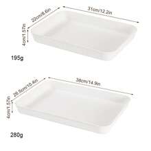 1pc Reusable Breakfast Tray, Rectangular Serving Tray, Fruit Tray, Tea Tray, Dessert Tray, Coffee Cup Tray, Decorative Snack Tray, Bread Tray, Kitchen Supplies, Dining Accessories, Tray For Coffee And Tea, Suitable For Home, Restaurant, Hotel, Cafe, Christmas And Halloween Decor - Multicolor - View 4