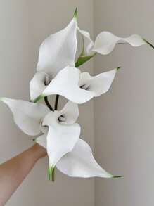 1/3/6pcs 58cm Double Calla Lily Artificial Flowers, High-Quality EVA Material, Home Decor, Photography, Showroom, Wedding Decoration, Table Centerpieces, Plastic Flowers