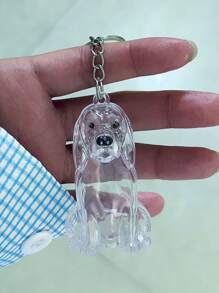 1pc Transparent Cute Dog Hair Storage Hanging Decor, Pet Hair Collection Box For Golden Retriever Schnauzer Hair Keychains