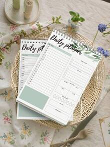 Trees Sổ tay ghi chép không đề ngày tháng - Sổ kế hoạch hàng ngày với lịch trình theo giờ, 52 trang có đường xé, gáy xoắn, sổ tay danh sách việc cần làm với lịch trình theo giờ, mục tiêu, kế hoạch bữa ăn, lượng nước uống và kế hoạch tập luyện. - Nhiều màu - Xem 5