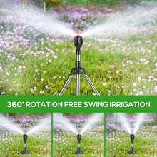 Rotating Tripod Sprinkler 360 Degree Large Area Automatic Double-Sided Coverage, Metal Lawn Irrigation System,  Modern Sprinkler Design For Efficient Watering, Lawn Watering Sprinkle For Garden, Farm - Black - View 6