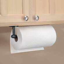 interDesign Orbinni Porta Rollo - Portarrollos de Pared para un Rollo - Sencillo Soporte para Papel de Cocina - Metal Bronce - Negro Mate - Ver 7