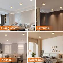 1 件金色嵌入式筒灯，现代 LED 吸顶灯，客厅/卧室吸顶灯，金色圆形 LED 面板灯，5W/10W/15W/25W，冷白/中性白/暖白，AC185-265V，易于安装，适用于卧室、客厅、厨房、走廊、楼梯、地下室、车库、酒吧、商场、书房、陈列室 - 金色明裝筒燈 - 查看 12