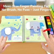beartale 适合女孩和男孩的 7 色手指画书、适合儿童的动物园主题手指画艺术套装、手指画手绘、适合幼儿的农场动物和生活学习、早期教育忙碌书、感官和匹配活动书、儿童 DIY 创意、儿童 DIY 玩具、儿童 DIY 礼物、儿童 DIY 项目、学校、学生、夏季、返校礼物 - 彩色 - 查看 6