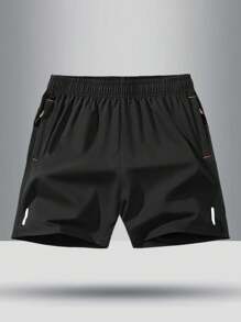 Boys' Breathable Loose Solid Color Elastic Waist Sports Shorts For Tween Boy