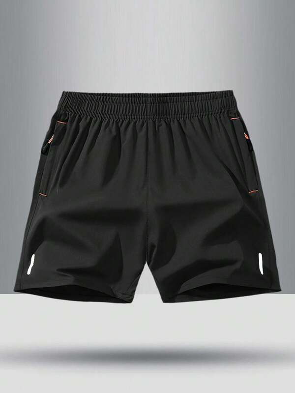 Boys' Breathable Loose Solid Color Elastic Waist Sports Shorts For Tween Boy