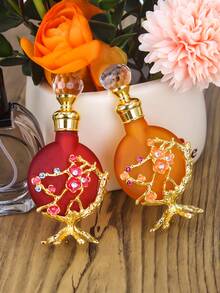 12ml Exquisite Soft Dream Cherry Blossom Enamel Fancy Perfume Bottle, Reusable Container Bottle, Holiday Travel Perfume And Essential Oil Dispenser Bottle, Perfect Gift For Women (No Perfume, Only Empty Bottle)+Supplementary Set