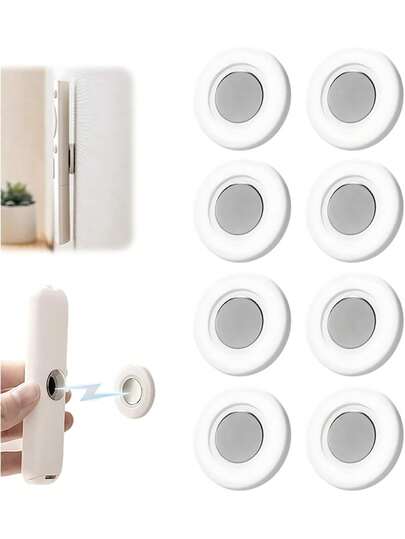 16 PEÇAS/8 CONJUNTOS Gancho Magnético para Controle Remoto de TV e Ar-Condicionado - Suporte de Parede Multifuncional de Fixação Sem Furos, Armazenamento em Gavetas Domésticas e de Escritório, Design Adesivo Sem Rastros, Gancho Simples e Elegante
