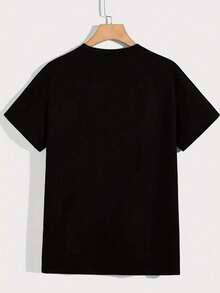 Skull And 'defton Es' Band Tribute Printed Casual Soft Short Sleeve Pure Cotton 180gsm T - Shirt - 黑色 - 查看 2