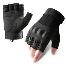 Half Finger Tactical Gloves, Outdoor Cycling Gloves, Sports Protective Cycling Gloves - 黑色 - 查看 6