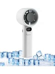 1 pieza Ventilador manual mini recargable por USB con 120 niveles de velocidad, pantalla digital, viento turbo potente, adecuado para el hogar, la oficina, el estudio, el aire libre, la playa, uso diario, regalos para damas de honor, decoración de habitaciones, decoración de dormitorios, playa, viajes, para hombres, para mujeres, vacaciones, cosas lindas - Multicolor - Ver 13