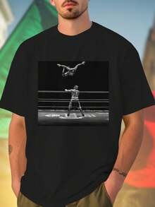 T Shirt Uomo Lucha Libre Wrestler High Flying Move Wrestling Ring Stile Sportivo Moda Estiva Casual Look Unico Regalo Idea  Offerta Imperdibile