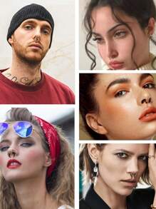 Milacolato 30Pcs Septum Pincher Tapers 16G 14G 12G 10G 8G 6G Horseshoe Septum Rings Acrylic Stainless Steel C Shape Septum Piercing Jewelry Nose Ear Cartilage Septum Stretching Kit For Women Men