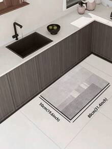 1 件优质硅胶厨房垫，采用优雅几何设计，防水抗疲劳地毯，适用于厨房、浴室、洗衣房 - 彩色 - 查看 14