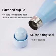 Miniso Disney Stitch 17Oz/500ml Insulated Water Bottle , Keep Warm/Cold 24H, Leak-Proof Vacuum Cup, Double Wall Stainless Steel Water Bottle For Sports, Gym, Travel, And School - Màu xanh lam - Xem 3