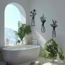 3件套金属花卉墙饰，复古镂空金属墙面装饰 - 几何简约悬挂式花瓶艺术品，卧室、厨房、客厅装饰金属艺术墙饰 - 乡村家居装饰，春夏乔迁礼物，秋冬家居装饰，情人节礼物，生日礼物，圣诞节礼物 - 彩色 - 查看 6