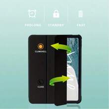 Compatible For Apple IPad 9.7 Case 2018 IPad 6th Generation Cases/2017 IPad 5th Generation Case With Pencil Holder, Slim Soft Silicone Smart Trifold Stand Protective Cover Auto Sleep/Wake Compatible With 10.2/Pro10.5Trifold Stand Smart Case For Ipad Air3 For IPad 10th Generation Case [11-Inch 2025/10.9 Inch 2022] - 黑色 - 查看 4