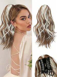 Ponytail Extension - Clip In Ponytail Hair Extensions, Curly Wavy Pony Tails Hair Extensions, Synthetic Claw Clip Ponytail Extension For Women ﻿ - Multicolor - View 14