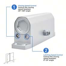1pc Automatic Door Closer, With Easy Installation Instructions, Home Use 3-Level Spring Hydraulic Self-Closing Door Closer - Silver Aluminum - Multicolor - View 8