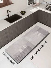 1 件优质硅胶厨房垫，采用优雅几何设计，防水抗疲劳地毯，适用于厨房、浴室、洗衣房 - 彩色 - 查看 15