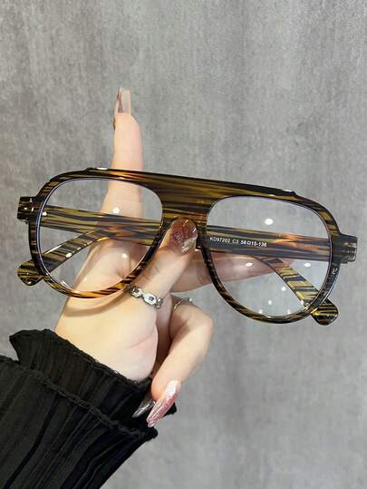 1pc Minimalist Decorative Eyeglass Frame Glasses - Clear Lens Glasses - Large Frame Retro - Unisex Fashion Vintage Versatile Glasses