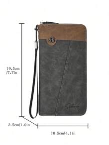 Men's Wallet, Fashion Large Capacity Multi-Card Slots Casual Phone Pouch Coin Purse Handbag Wristlet Wallet Gifts For Men Cowboy Christmas Gifts Vintage Black Purse Card Holder New Year Gift Valentine'S Day