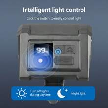 5 LED Super Bright Bicycle Front Light With Battery Level Display, 5 Intelligent Modes, Sensing White/Red/Blue Flashing Lights, Adjustable High/Low Beam, Rechargeable, Suitable For Night Cycling And Illumination - Multicolor - View 6