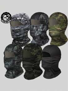 Musion 6 片装迷彩印花摩托车巴拉克拉法帽全脸面罩 MC 迷彩自行车装备透气滑雪面罩 适用于滑雪和骑行