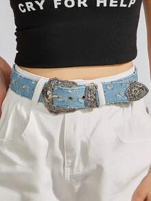 1条女士弹力腰带，时尚束腰配饰，可搭配外套，时尚装饰，新年、情人节、情侣、闺蜜的理想礼物 - 多色B - 查看 10