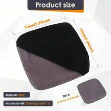 1/2pcs Paño de limpieza para pantalla táctil de coche, paño de limpieza de microfibra de doble cara para coche y pantallas de vidrio para portátiles - Negro - Ver 4