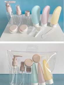 11 件套 2 个 71 盎司便携式可再填充瓶旅行套装洗漱用品沐浴和清洁独立瓶 - 彩色 - 查看 3