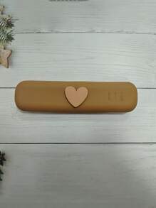 1 Caja de almacenamiento de brochas de maquillaje con forma de corazón para viaje, con gran capacidad, hecha de material de silicona, con estilo y portátil, adecuada para guardar brochas de maquillaje facial. Tiene una textura suave y lisa, con múltiples opciones de color disponibles. Bolsa, bolsa de maquillaje, organizador de maquillaje, bolsa de aseo, organizador de escritorio, bolsa de cosméticos, bolsa de maquillaje, organizador de maquillaje, accesorios de tocador, bolsa de maquillaje, bolsas de maquillaje, joyero, bolsa, soporte de brochas de maquillaje, soporte de brochas, organizador de perfumes, bolsa