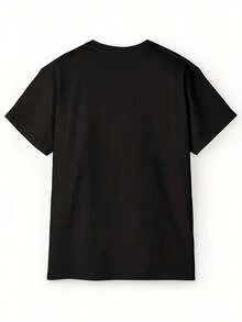 [Camiseta de motocicleta hip-hop para todas las estaciones] Ropa de motocicleta hip-hop cómoda - Una bestia solitaria, soy camiseta de cuello redondo de mangas cortas para todas las estaciones - 180g - Negro - Ver 3