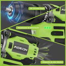 Taladro Atornillador Eléctrico Inalámbrico Sin Escobillas - Verde - Ver 4