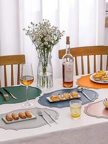 Tovaglietta in pelle lavabile, tovaglietta ovale in pelle rinforzata resistente al calore, tovaglietta impermeabile antiscivolo facile da pulire, adatta per decorazione di tavoli da cucina, caffè e ristorante