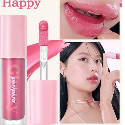 Peripera K-Beauty Ink Glasting 唇彩，纯素，含植物萃取油，水润色调，镜面水润唇彩，玻璃唇彩，丰唇，自然保湿，轻盈滋润，提亮肤色，持久，舒适，不粘腻，适合敷面膜，无白膜，K-Beauty，韩国彩妆