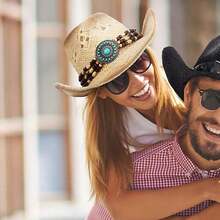 Breezy Summer Style ✨Lightweight & Breathable | Chic Woven Patterns | UV-Shading Wide Brim,Sweat-Proof Inner Band + Statement Hat Band For Comfort & Flair!Perfect For Casual Wear Or Costume Looks-Add Effortless Charm! - Tự nhiên1 - Xem 1