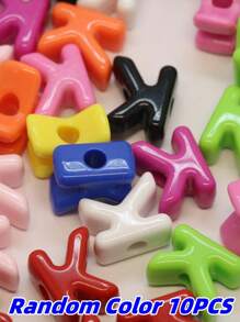 26 件时尚新款亚克力大孔英文字母珠子，适用于 DIY 手机挂绳、鞋饰、手工珠宝、节日礼物 - 亞克力大孔A---Z英文字母直孔串珠 - 查看 25