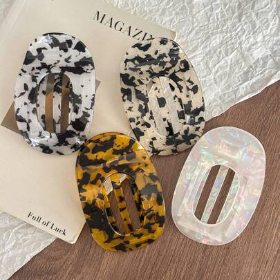 Pinza para el cabello con garra de abulón, clip de pelo redondo plano para moño, coleta, accesorio de pelo elegante para mujeres