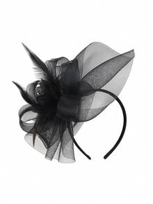 1 chiếc mũ cài tóc nữ kiểu Kentucky Derby, mũ dự tiệc trà, mũ lưới đính lông vũ, phụ kiện đội đầu cho đám cưới, tiệc cocktail, mùa hè, đi biển. - Nhiều màu - Xem 7