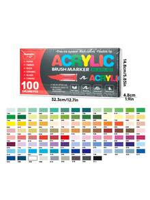 288 Colour Acrylic Marker Set, Soft Tip With Automatic Ink Control System, Strong Coverage For Doodling And Colouring, Suitable For Artists, DIY Crafts, Canvas, Wood, Glass, Rocks And Fabrics, Great For Back To School!